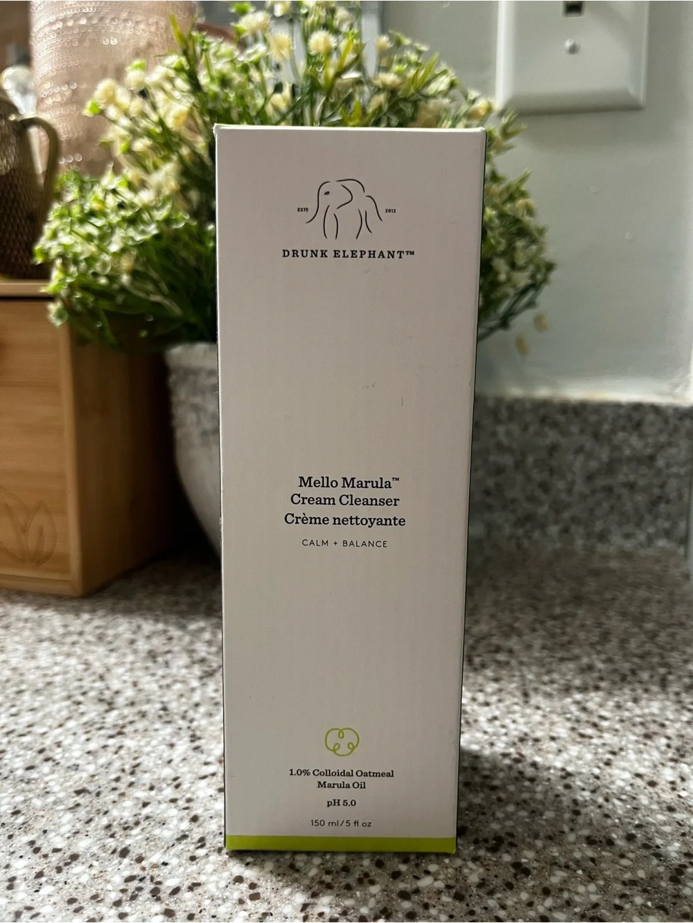 Drunk Elephant Mello Marula Cream Cleanser — White with Green Accent
